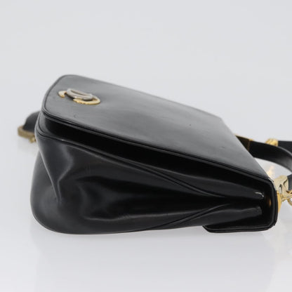 Christian Dior Vintage CD Logo Shoulder Bag Leather, BLACK, LEATHER, Shoulder bag