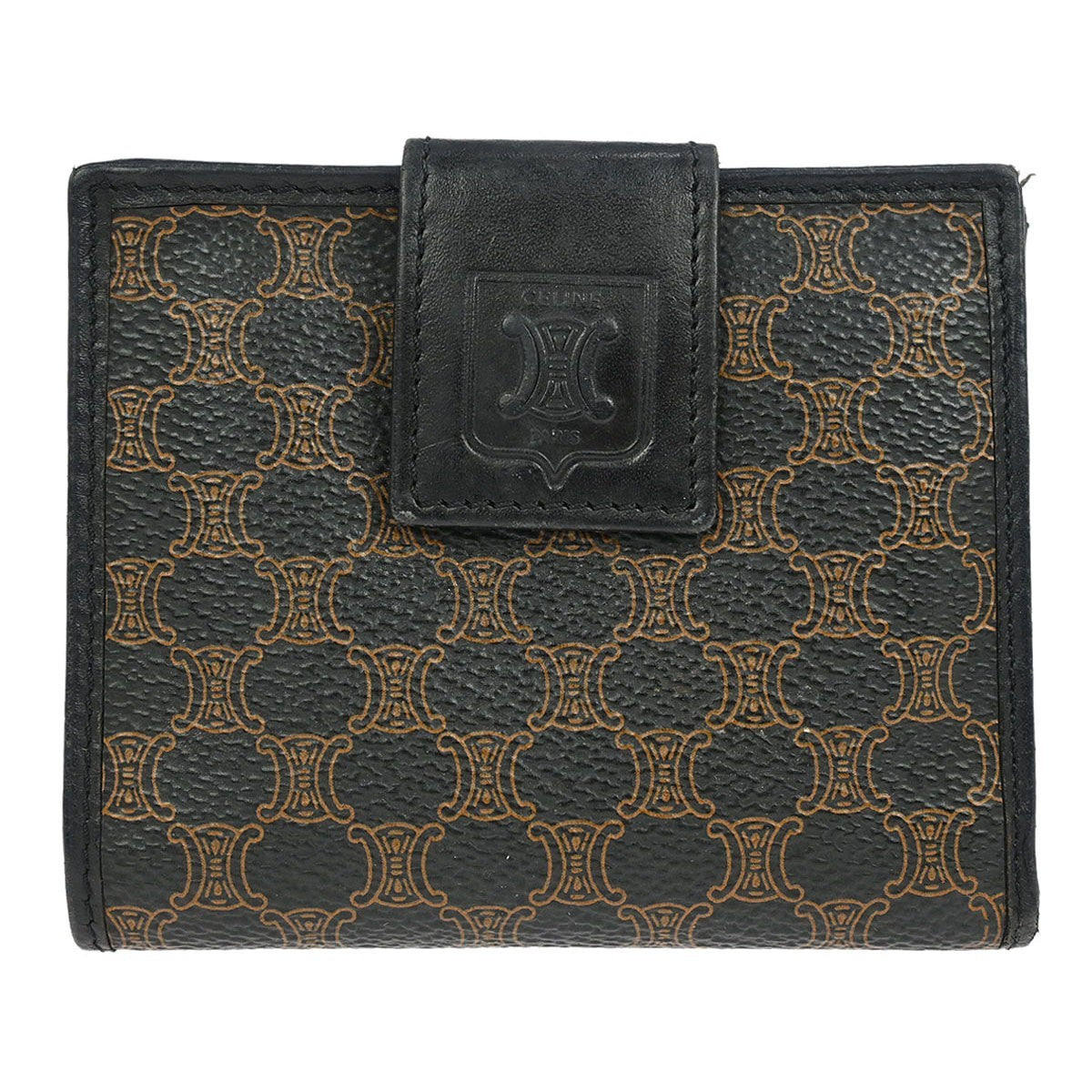 Celine Vintage Bifold Wallet Macadam Coated Canvas, BLACK, PVC, Wallets