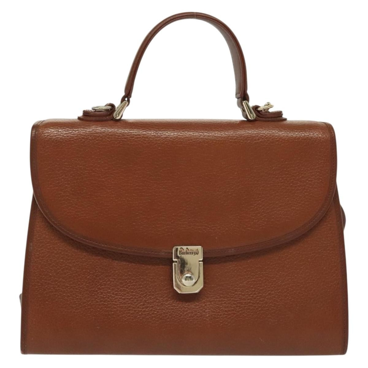 Burberry Vintage Handbag Leather, BROWN, LEATHER, Handbag