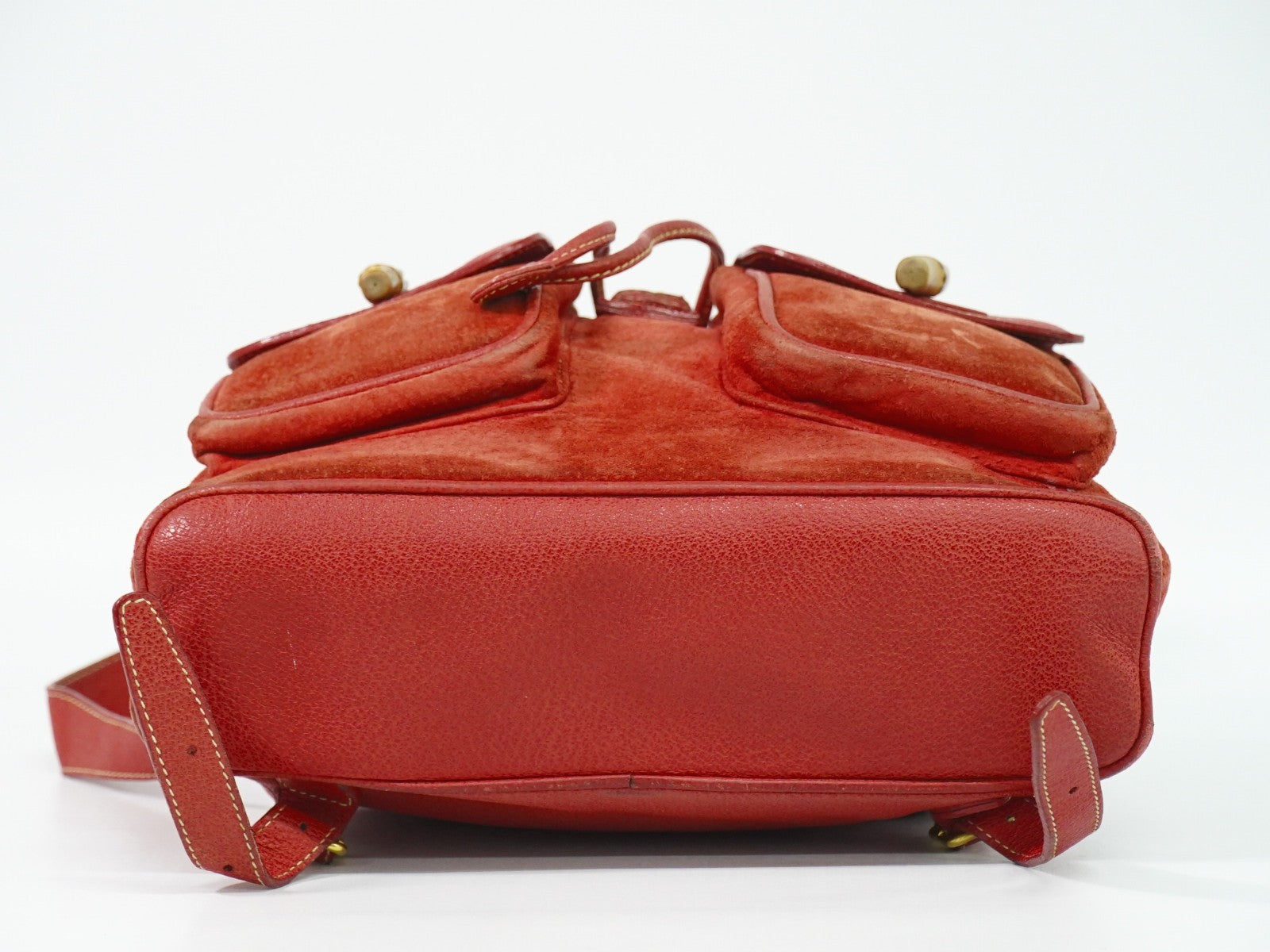 Gucci Vintage Bamboo Backpack Suede, PINK, SUEDE, Backpack
