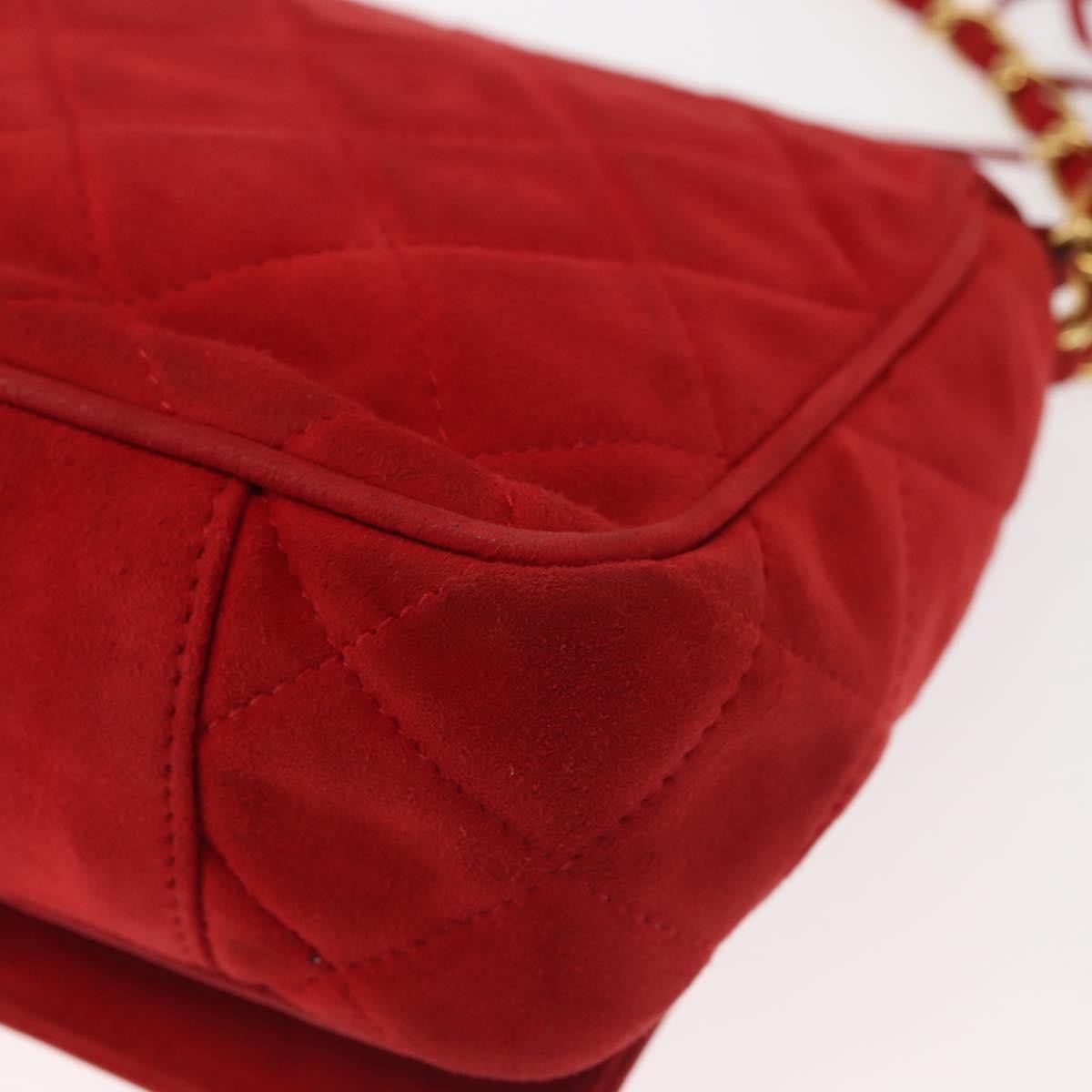 Chanel Vintage Tassel Full Flap Shoulder Bag Quilted Suede, RED, SUEDE, Shoulder bag