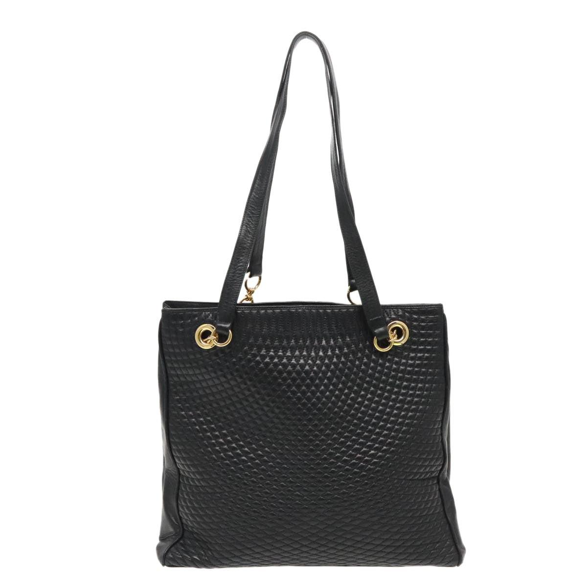 Bally Vintage Tote Bag Quilted Leather, Black, Leather, Shoulder Bag