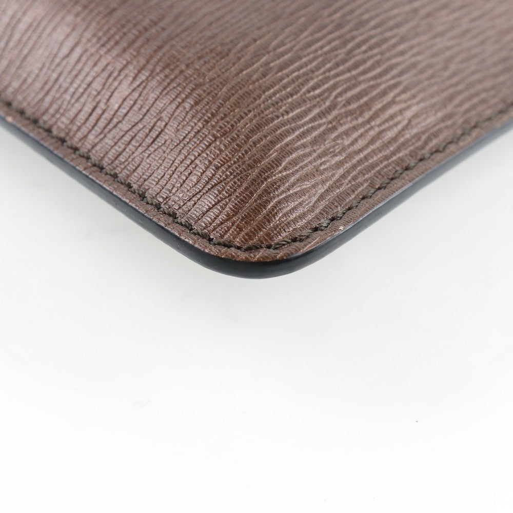 Salvatore Ferragamo Revival Travel Document Holder Leather, BROWN, LEATHER, Clutche & pouche