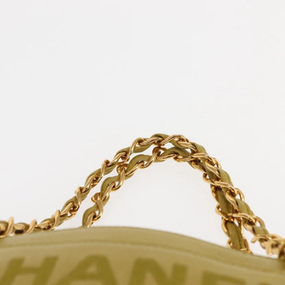 Chanel Vintage Logo Chain Shoulder Bag Caviar, YELLOW, LEATHER, Shoulder bag