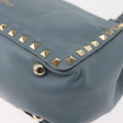 Valentino Garavani Rockstud Tote Soft Leather, BLUE, LEATHER, Tote bag