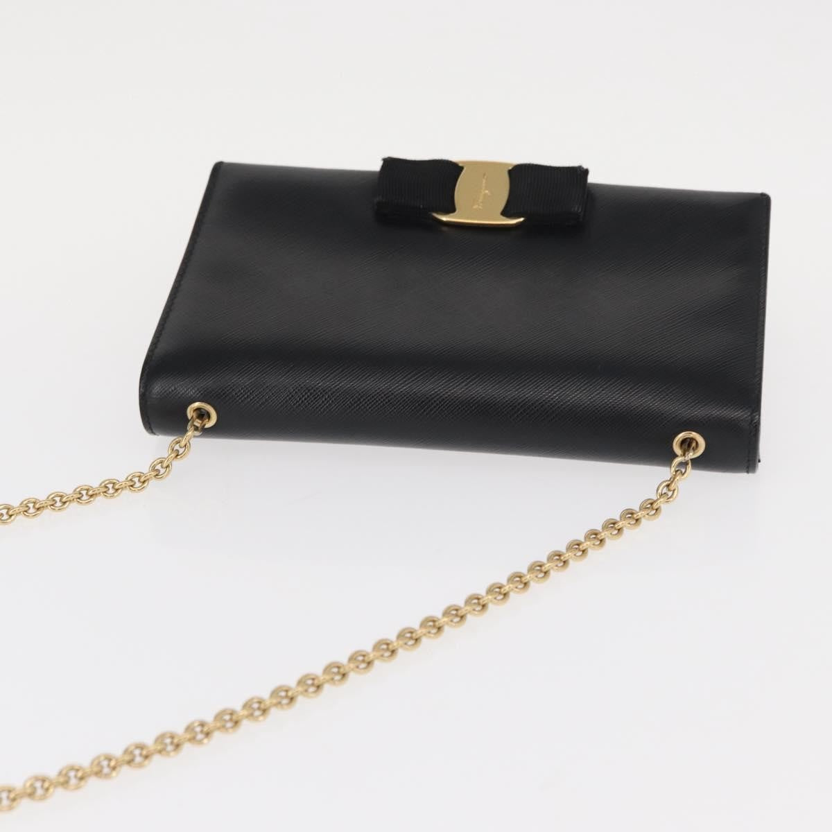 Salvatore Ferragamo Vala Chain Shoulder bag Leather, BLACK, LEATHER, Shoulder bag