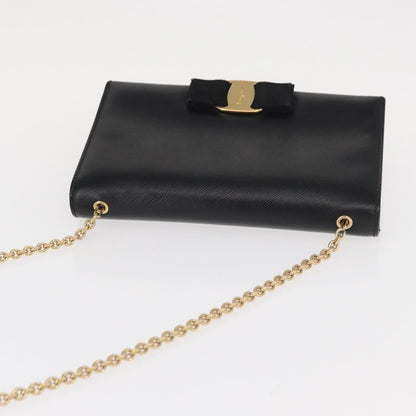 Salvatore Ferragamo Vala Chain Shoulder bag Leather, BLACK, LEATHER, Shoulder bag
