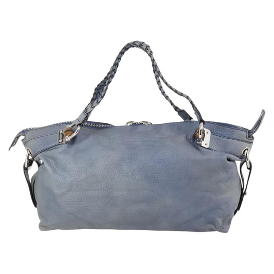 Gucci Bamboo Bar Shoulder Bag Leather, BLUE, LEATHER, Shoulder bag