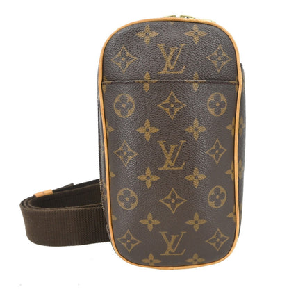 Louis Vuitton Pochette Gange Monogram Canvas, BROWN, CANVAS, Clutche & pouche