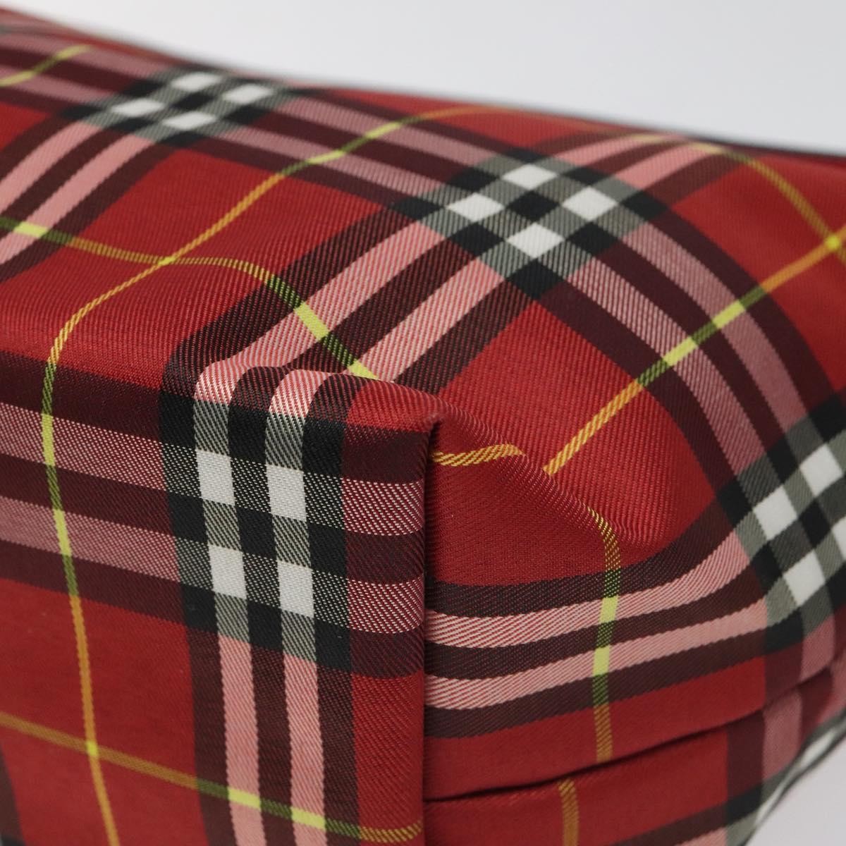 Burberry Nova Check Handbag Leather and Nylon, Red, Nylon, Handbag