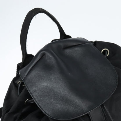 Salvatore Ferragamo Flap Buckle Backpack Printed Neoprene, Black, Nylon, Backpack