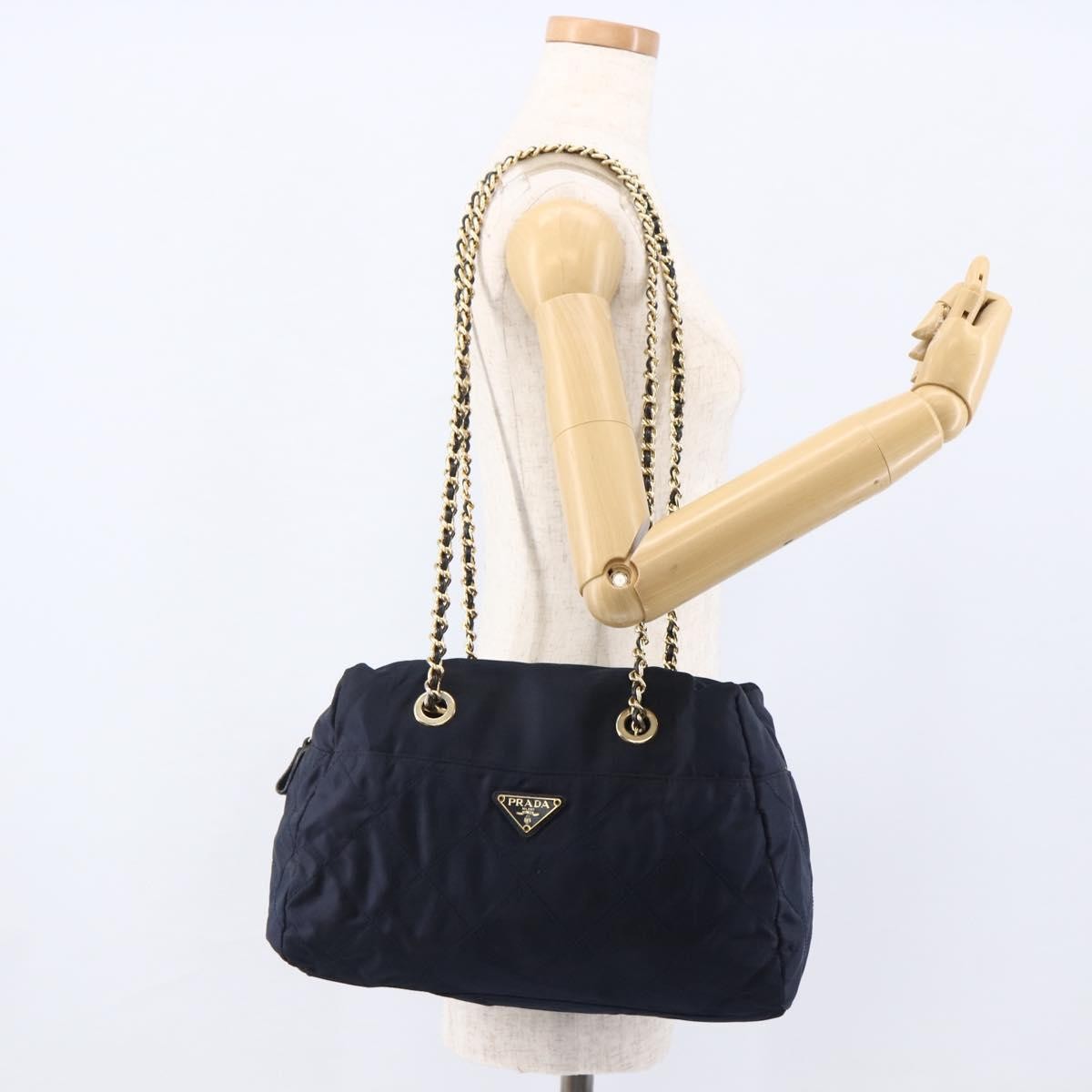 Prada Re-Edition 1995 Chain Tote Quilted Re-Nylon, NAVY, NYLON, Shoulder bag