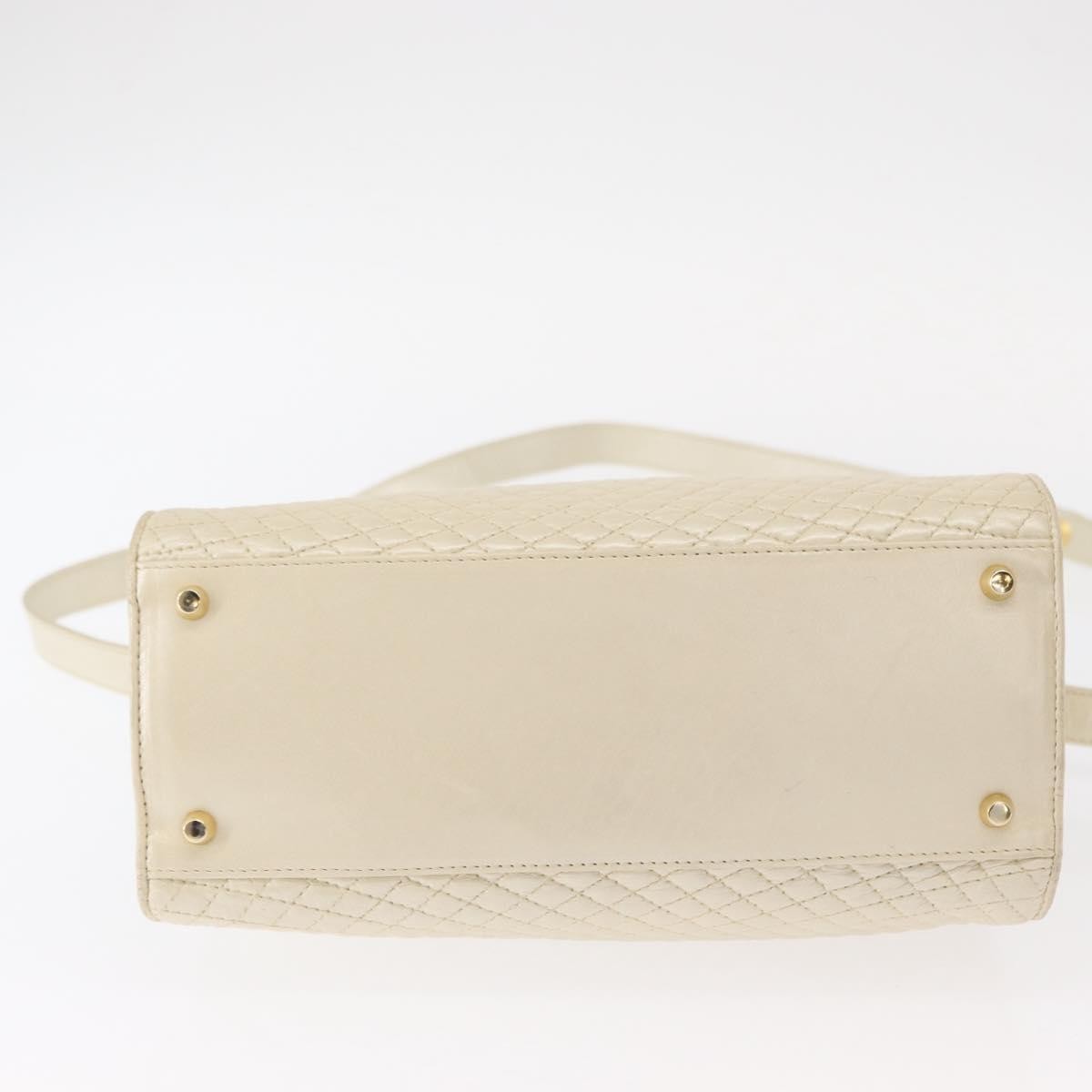 Bally Vintage Handbag Quilted Leather, BEIGE, LEATHER, Handbag