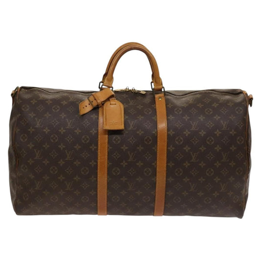 Louis Vuitton Keepall Bandouliere Bag Monogram Canvas, BROWN, CANVAS, Travel bag