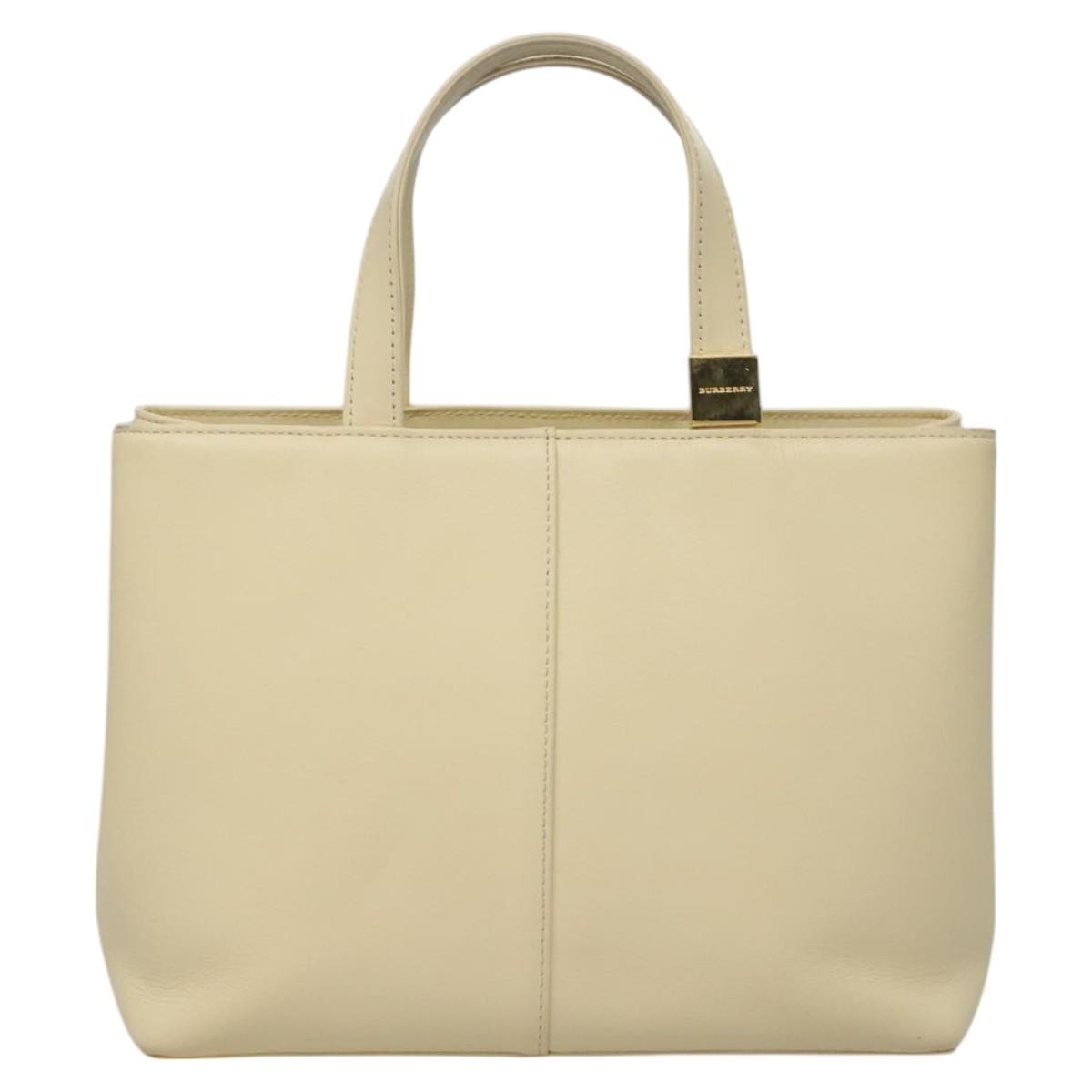 Burberry Vintage Handbag Leather, BEIGE, LEATHER, Handbag