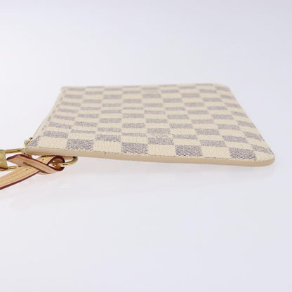 Louis Vuitton Neverfull Pochette Damier, WHITE, CANVAS, Tote bag
