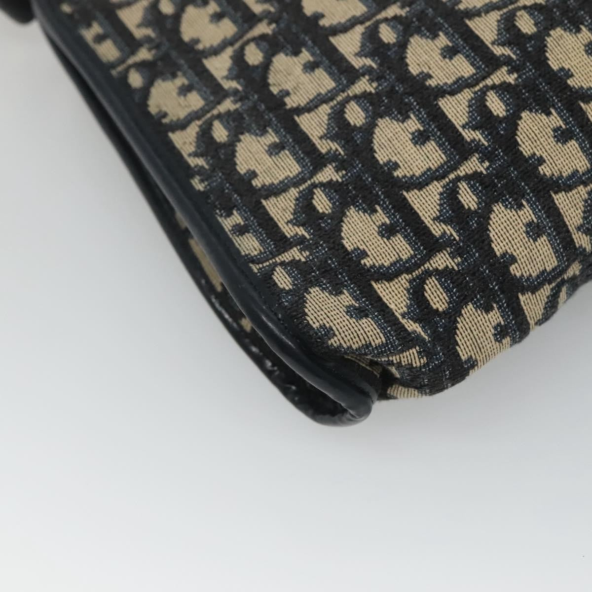 Christian Dior Vintage Trotter Shoulder Bag Canvas, NAVY, CANVAS, Shoulder bag