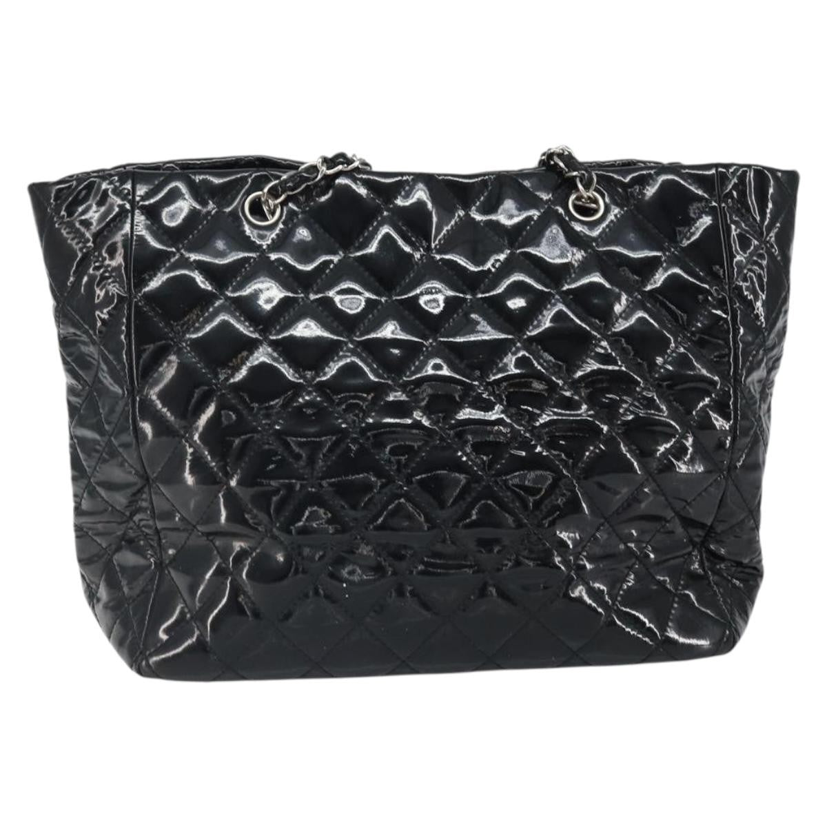 Chanel CC Charm Tote Quilted Patent Vinyl, BLACK, PATENT_LEATHER, Tote bag