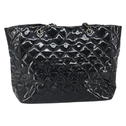 Chanel CC Charm Tote Quilted Patent Vinyl, BLACK, PATENT_LEATHER, Tote bag