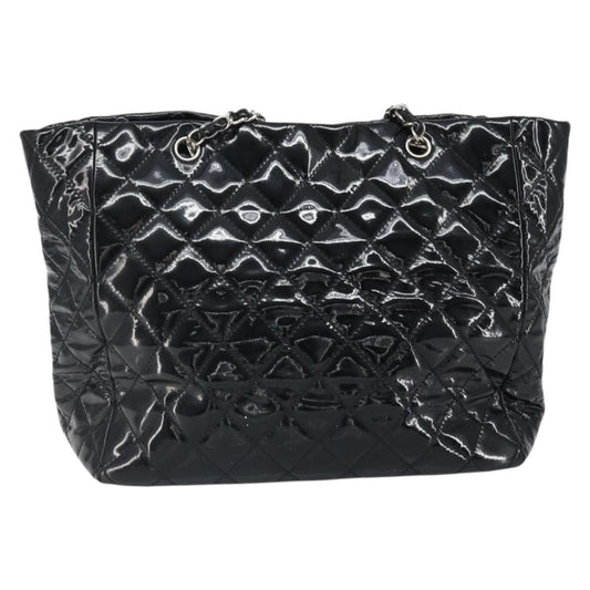 Chanel CC Charm Tote Quilted Patent Vinyl, BLACK, PATENT_LEATHER, Tote bag