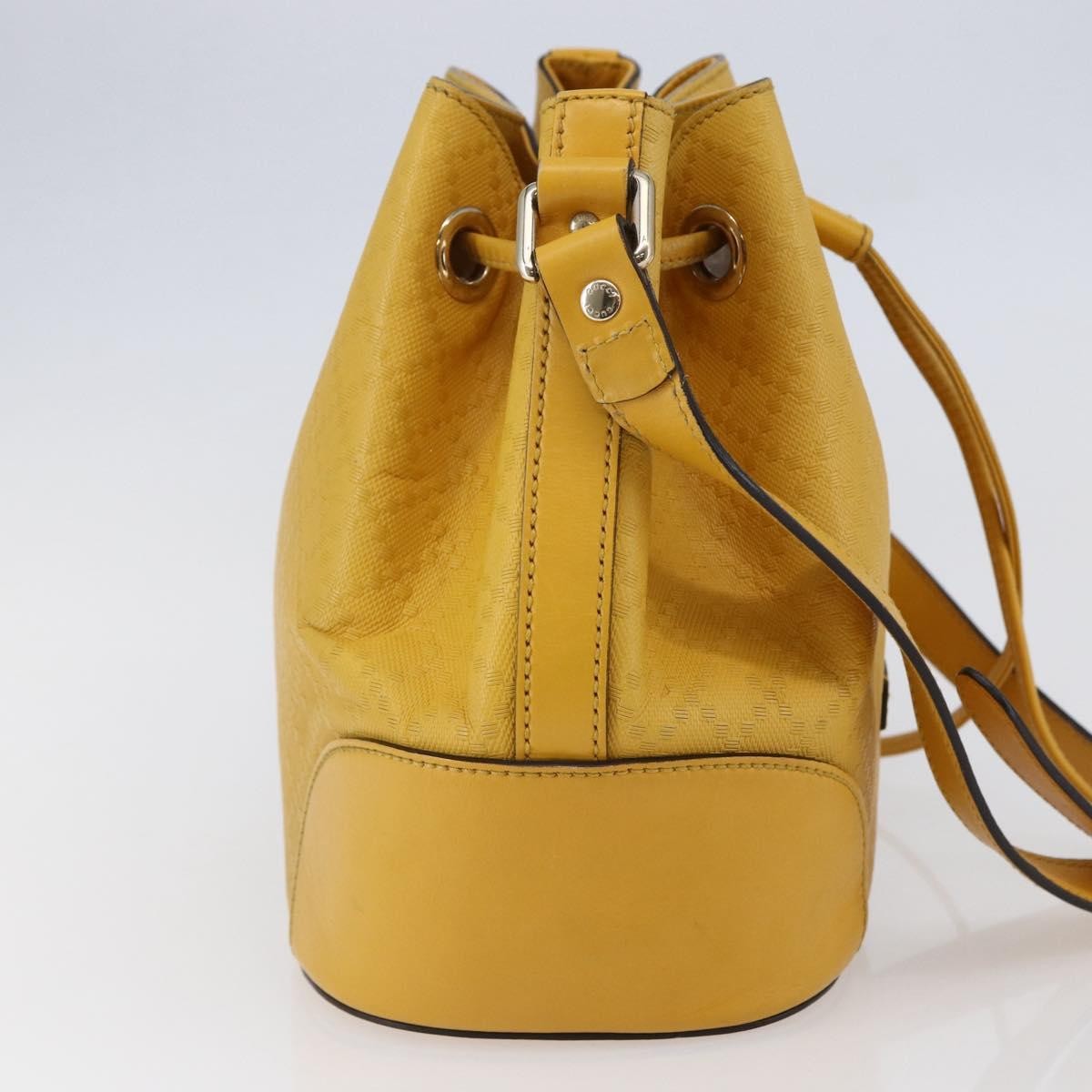 Gucci Bright Bucket Bag Diamante Leather, YELLOW, LEATHER, Shoulder bag