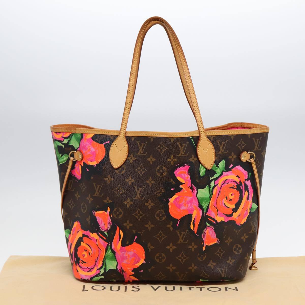 Louis Vuitton Neverfull Tote Limited Edition Monogram Roses, PINK, CANVAS, Tote bag