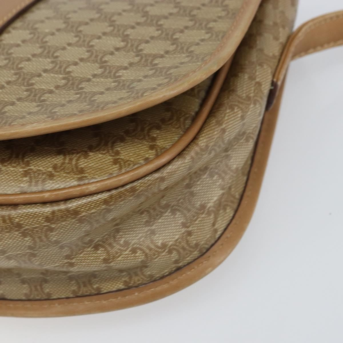 Celine Vintage Macadam Shoulder Bag Canvas, BEIGE, CANVAS, Shoulder bag