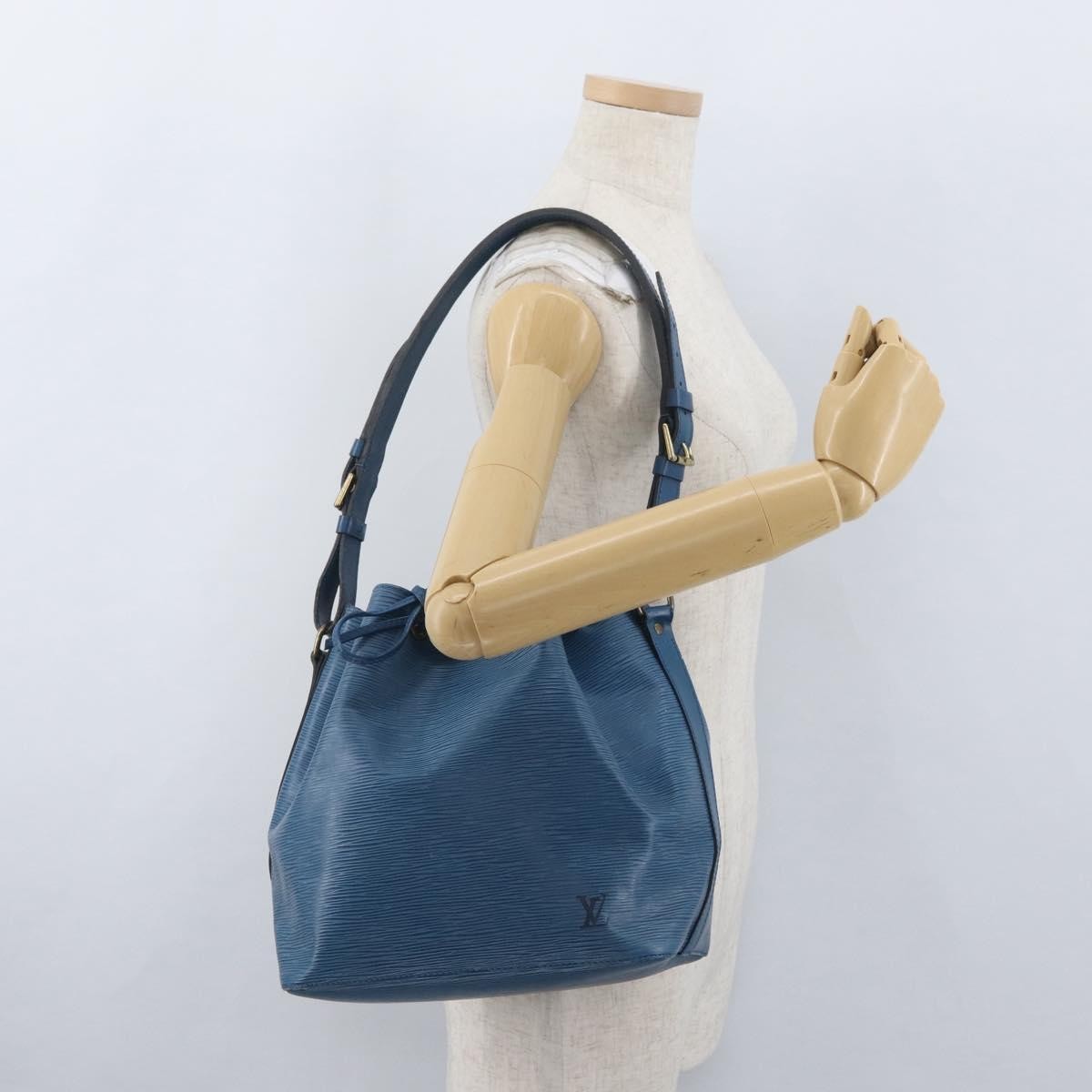 Louis Vuitton Petit Noe Handbag Epi Leather, Blue, Leather, Shoulder Bag