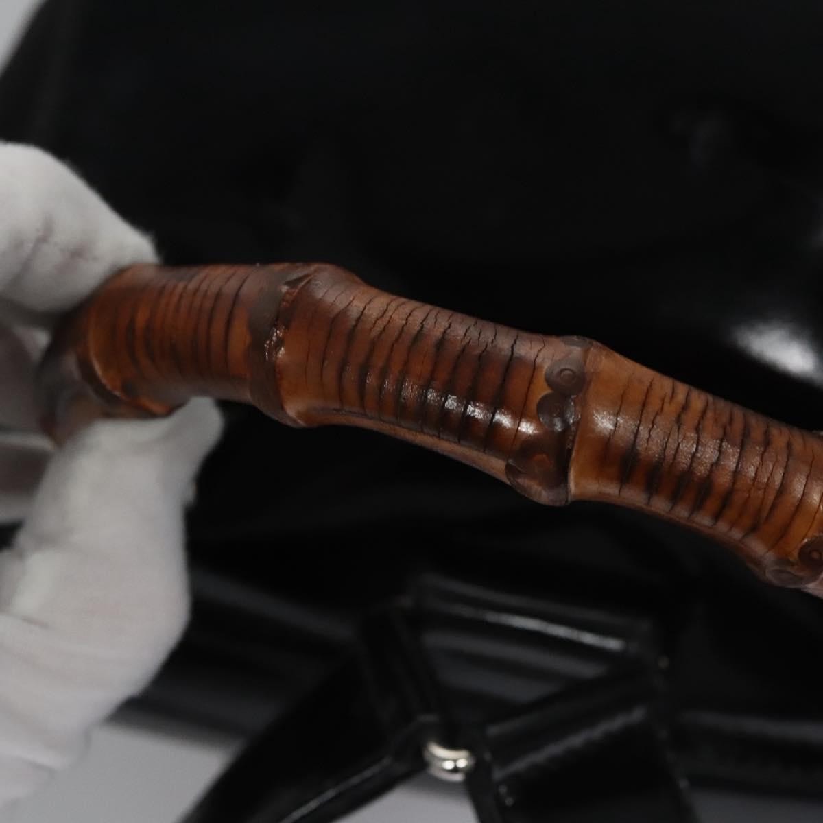 Gucci Vintage Bamboo Backpack Patent, BLACK, PATENT_LEATHER, Backpack