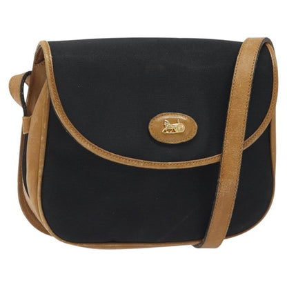 Celine Vintage Triomphe Shoulder Bag Canvas, BLACK, CANVAS, Shoulder bag