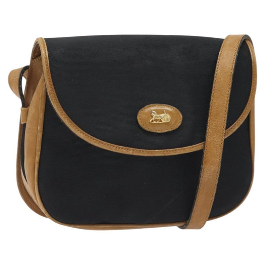 Celine Vintage Triomphe Shoulder Bag Canvas, BLACK, CANVAS, Shoulder bag