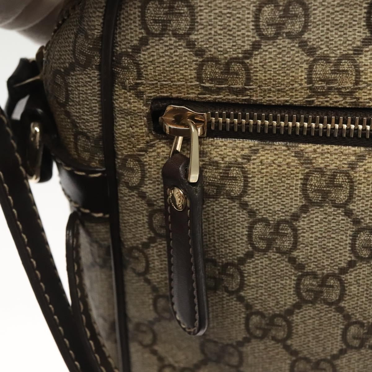 Gucci Front Zip Messenger GG Coated Canvas, BEIGE, CANVAS, Shoulder bag