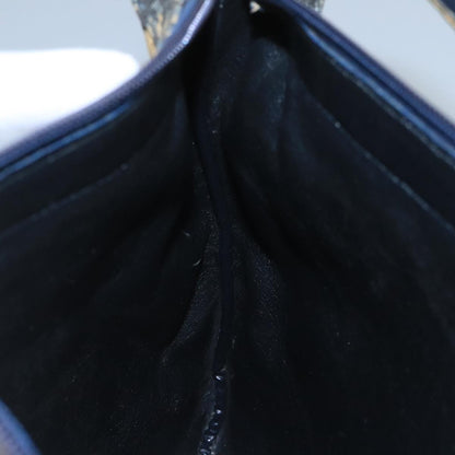 Christian Dior Vintage Trotter Shoulder Bag Canvas, NAVY, CANVAS, Shoulder bag