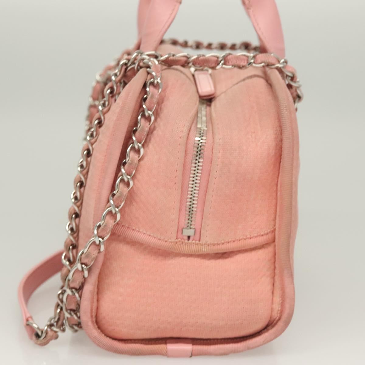 Chanel Deauville Tote Canvas, PINK, CANVAS, Handbag