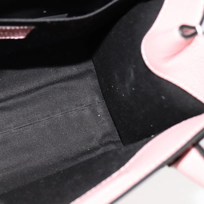 Versace Virtus Front Pocket Tote Leather, PINK, LEATHER, Tote bag