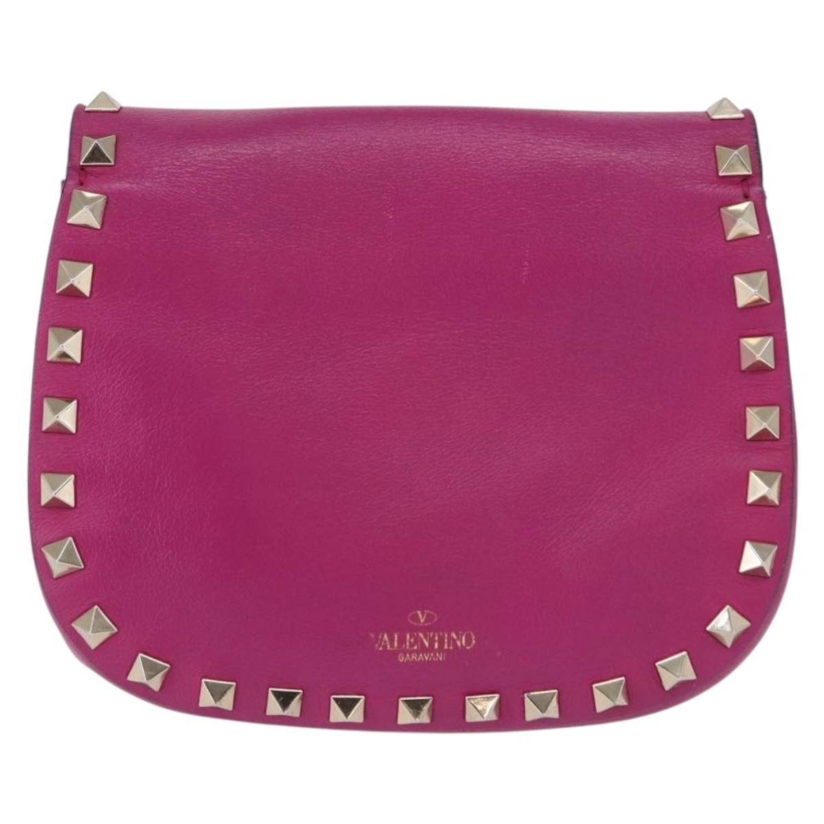 Valentino Garavani Rockstud Saddle Crossbody Bag Leather, PINK, LEATHER, Clutche & pouche