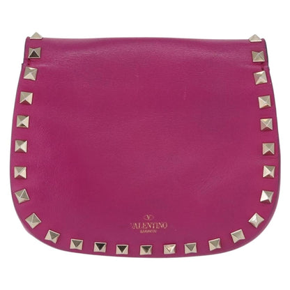 Valentino Garavani Rockstud Saddle Crossbody Bag Leather, PINK, LEATHER, Clutche & pouche