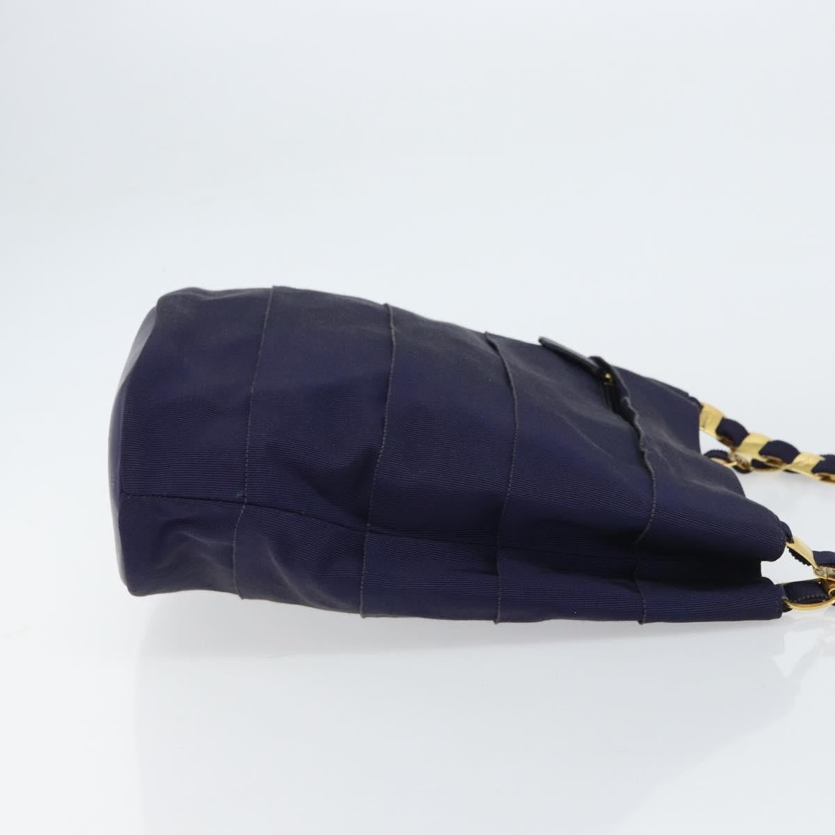 Salvatore Ferragamo Vala Chain Shoulder bag Canvas, NAVY, CANVAS, Shoulder bag