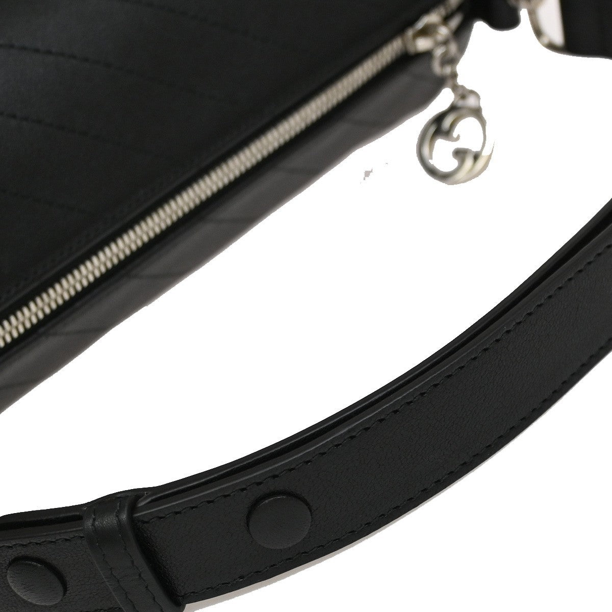 Gucci Blondie Interlocking GG Shoulder Bag Leather, Black, Leather, Shoulder Bag