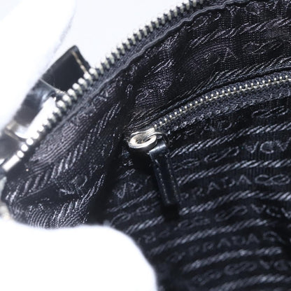 Prada Belted Shoulder Bag Tessuto with Leather, BLACK, NYLON, Shoulder bag