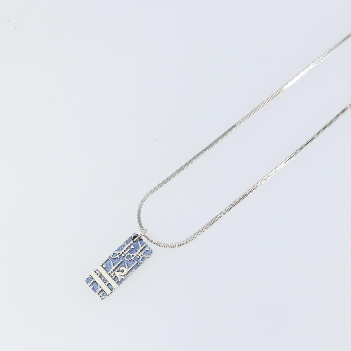 Christian Dior Trotter Motif Necklace Engraved Metal, SILVER, METAL, Necklace
