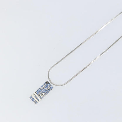 Christian Dior Trotter Motif Necklace Engraved Metal, SILVER, METAL, Necklace