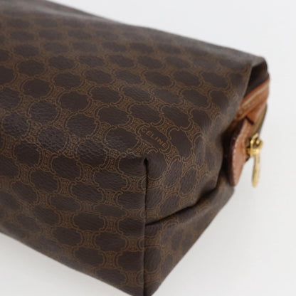 Celine Macadam Pochette Canvas and Leather, BROWN, CANVAS, Clutche & pouche