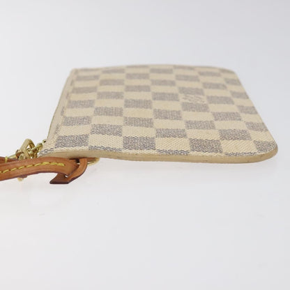 Louis Vuitton Neverfull Pochette Damier, WHITE, CANVAS, Clutche & pouche