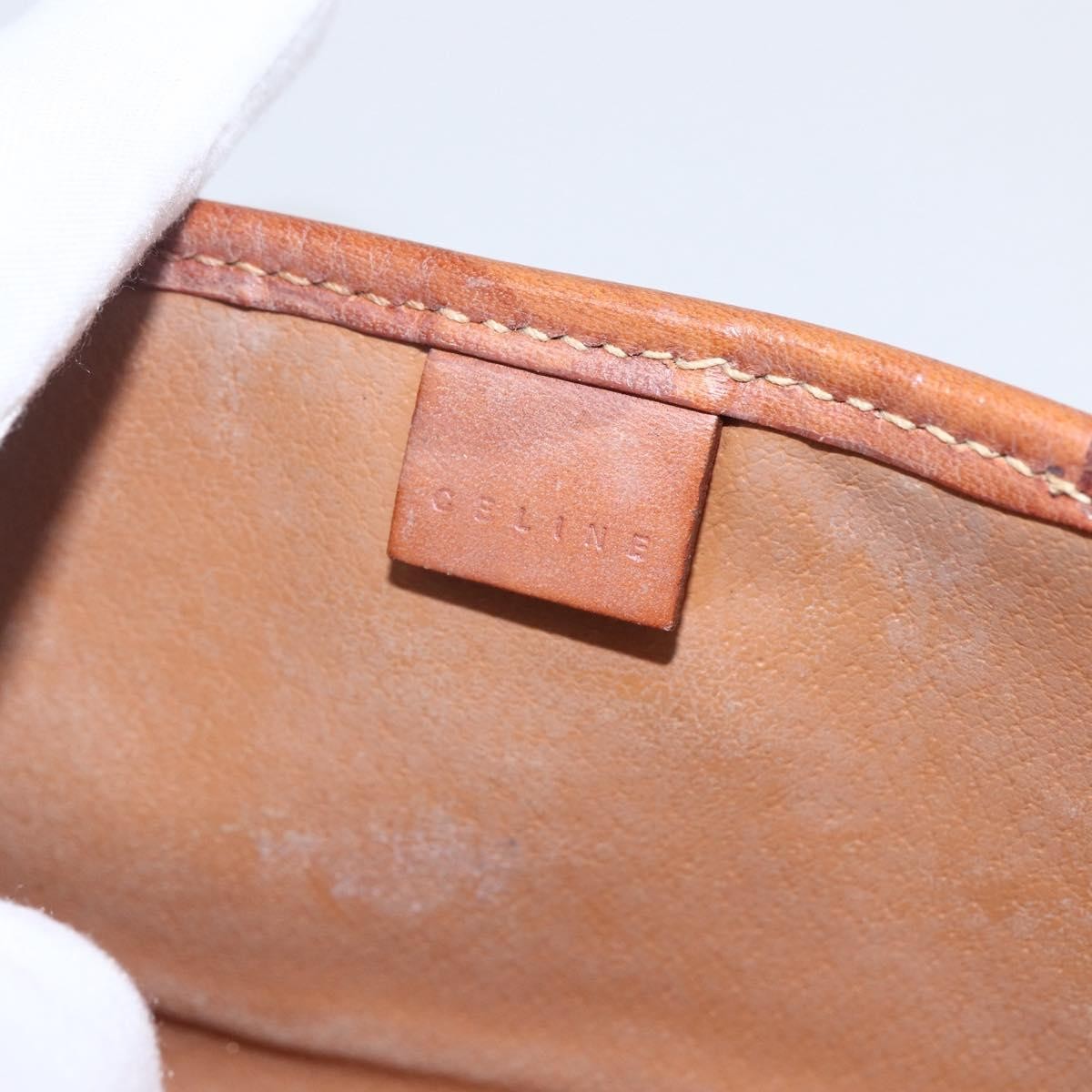 Celine Macadam Pochette Canvas and Leather, BROWN, CANVAS, Clutche & pouche