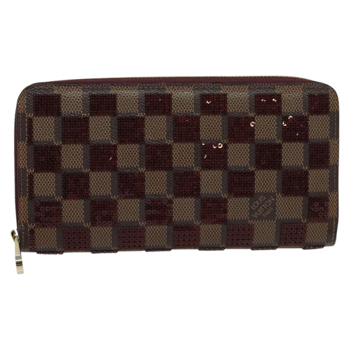 Louis Vuitton Zippy Wallet NM Damier Piet, RED, CANVAS, Wallets