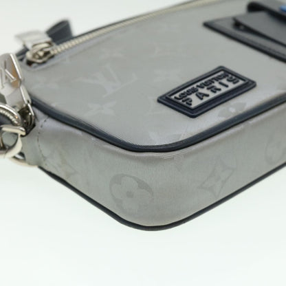 Louis Vuitton Alpha Clutch Limited Edition Monogram Satellite Canvas, SILVER, NYLON, Clutche & pouche
