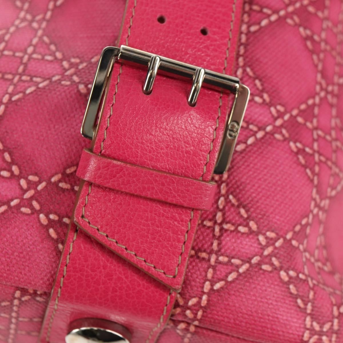 Christian Dior Cannage Handbag Canvas, PINK, CANVAS, Handbag
