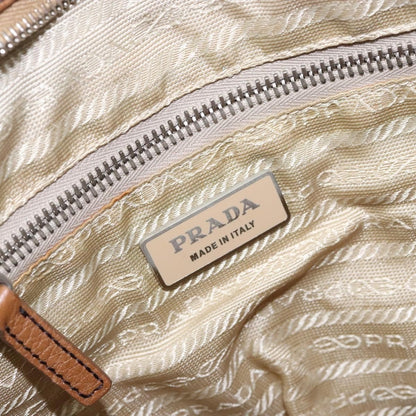 Prada Vintage Convertible Tote Canvas and leather, BEIGE, CANVAS, Tote bag