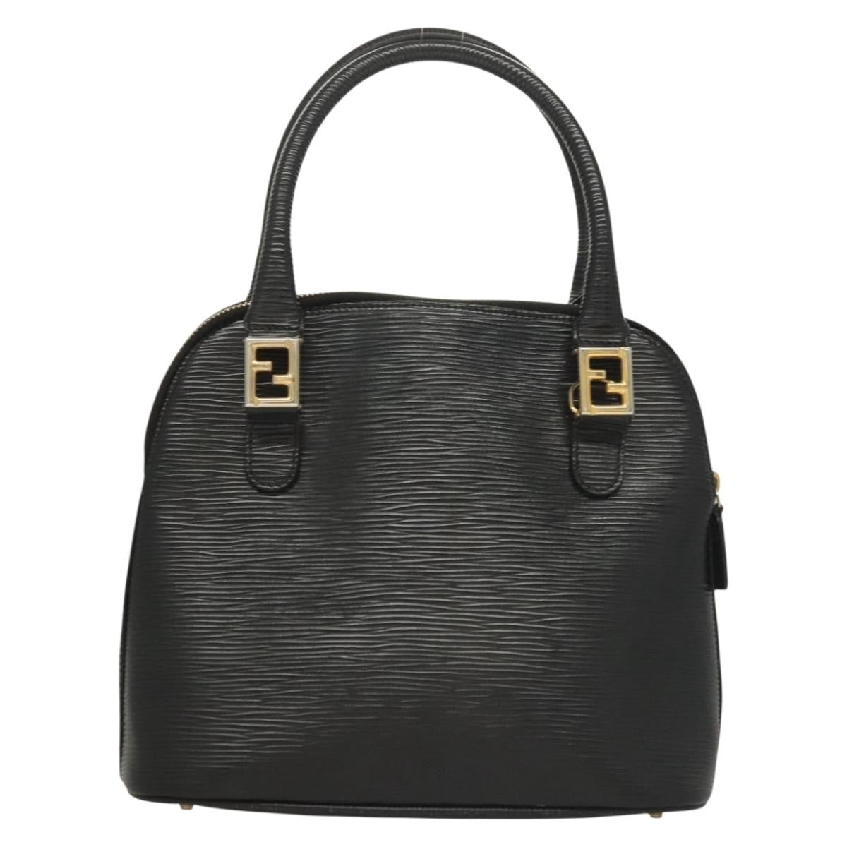 Fendi Vintage Top Handle Dome Bag Leather, BLACK, LEATHER, Handbag
